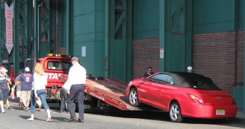 baseball parking towing fenway