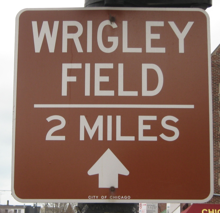 wrigley field prepaid parking sign