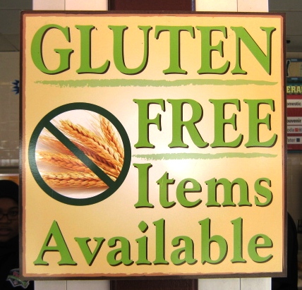 gluten-free at the ballpark sign