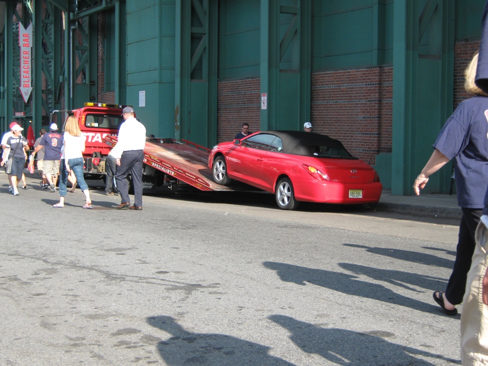 fenway park parking getting towed