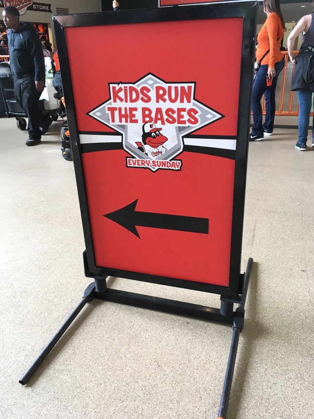 Baltimore orioles kids run the bases Sundays