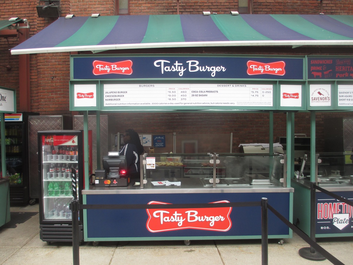 tasty burger fenway park food menu