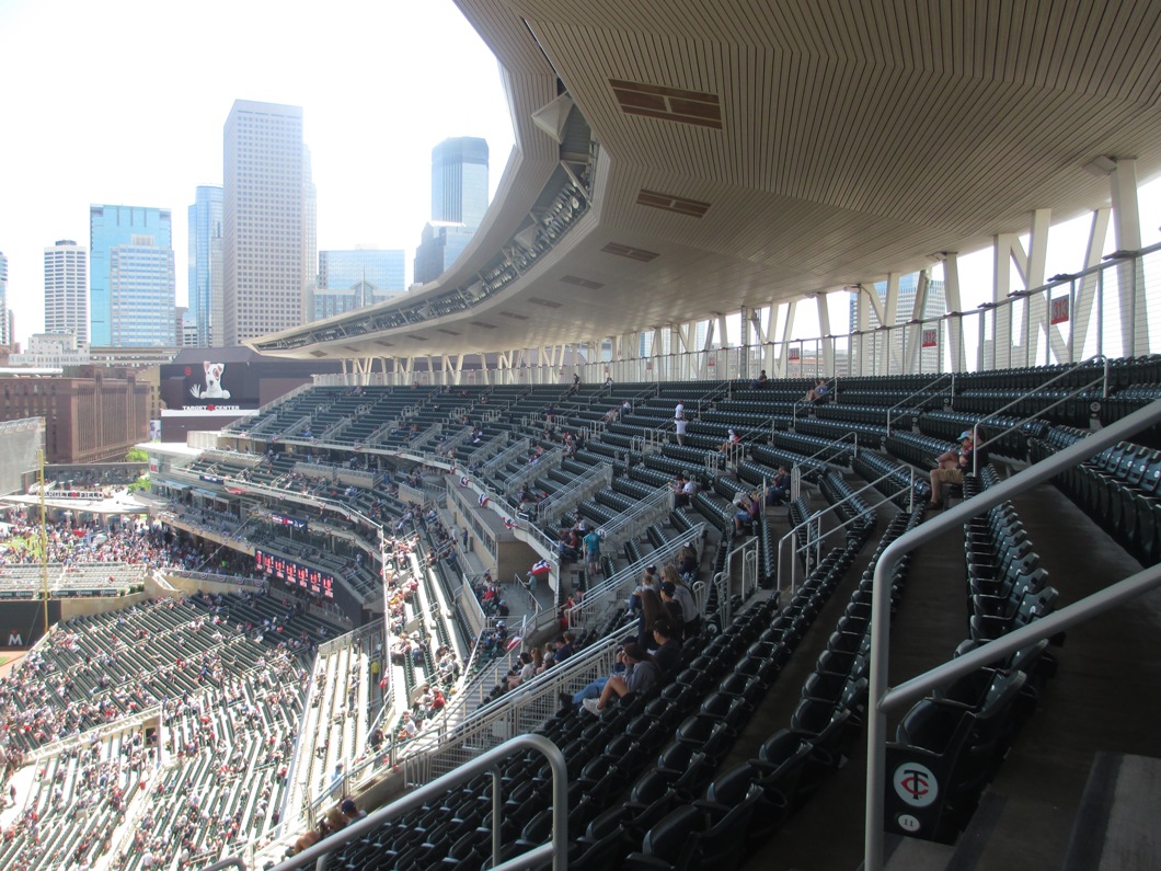 target field seating guide shade roof