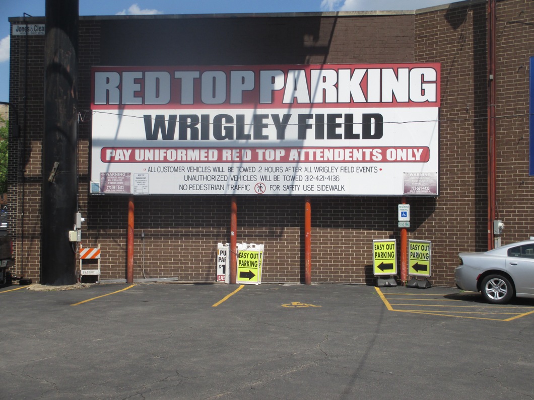 Wrigley Field parking tips red top