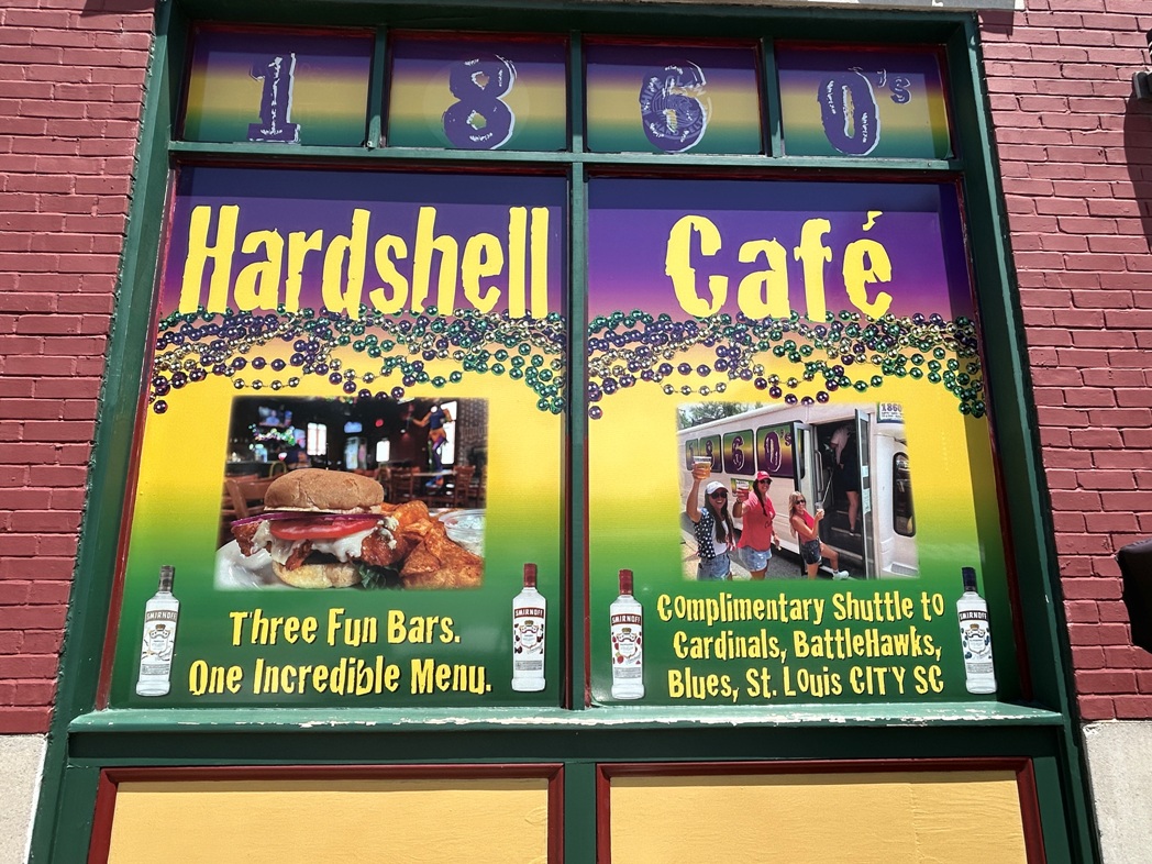 Busch Stadium shuttles hard shell cafe 1860s saloon