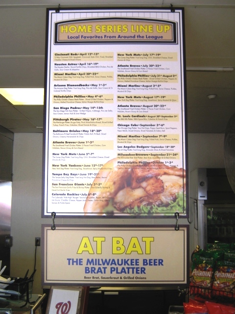 taste of the majors nationals park food menu