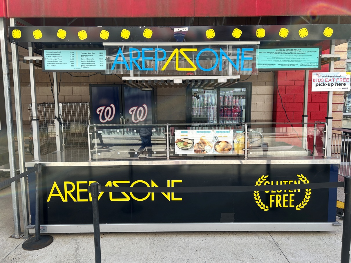 nationals park food arepa zone gluten free