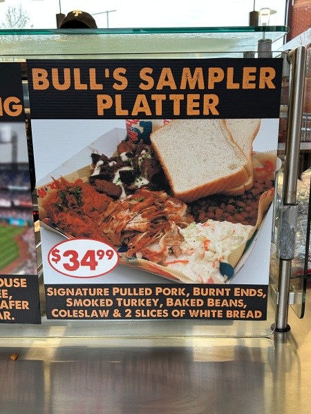 Bulls BBQ sampler platter citizens bank park