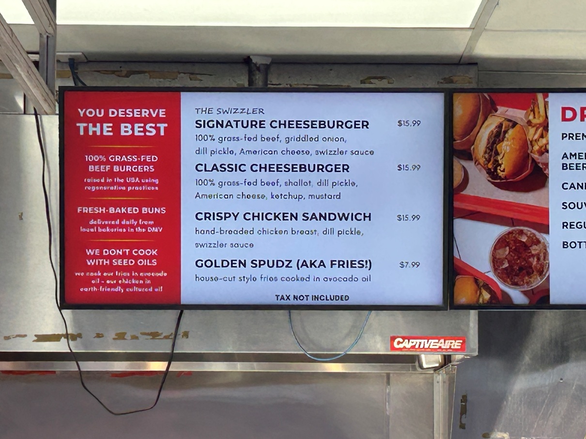nationals park food menu swizzler burgers chicken sandwiches